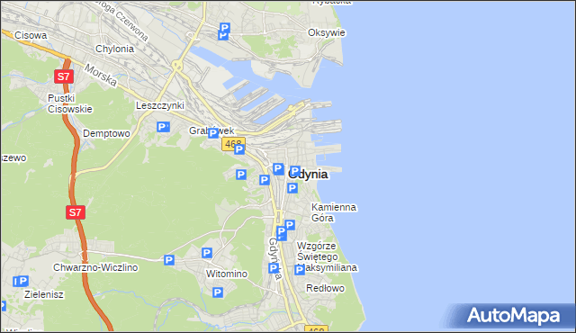 mapa Gdyni, Gdynia na mapie Targeo