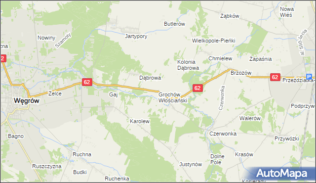 mapa Grochów Włościański, Grochów Włościański na mapie Targeo