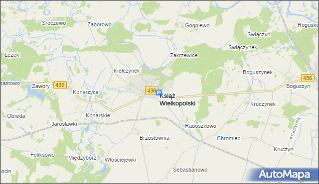 mapa Książ Wielkopolski, Książ Wielkopolski na mapie Targeo