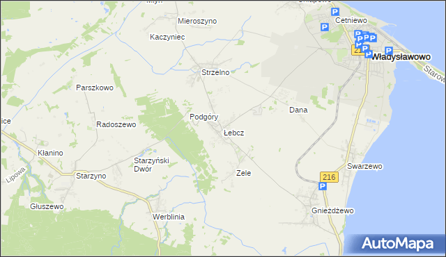 mapa Łebcz, Łebcz na mapie Targeo