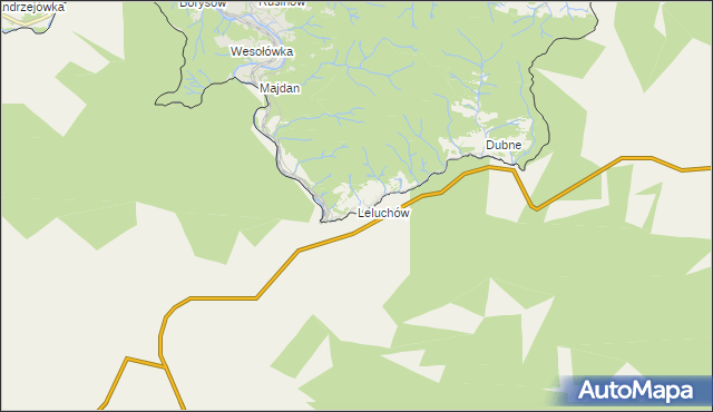 mapa Leluchów, Leluchów na mapie Targeo