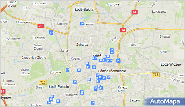 mapa Łodzi, Łódź na mapie Targeo