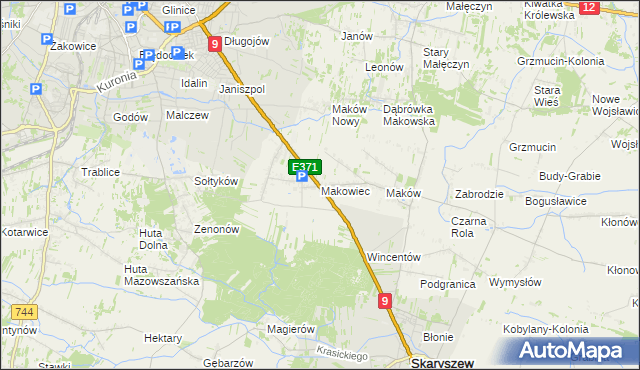 mapa Makowiec, Makowiec na mapie Targeo
