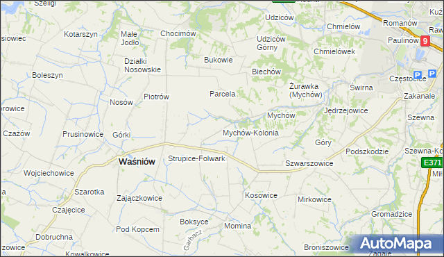 mapa Mychów-Kolonia, Mychów-Kolonia na mapie Targeo
