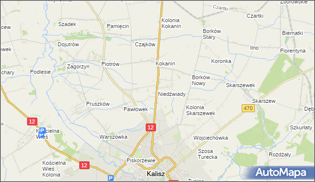 mapa Niedźwiady gmina Żelazków, Niedźwiady gmina Żelazków na mapie Targeo