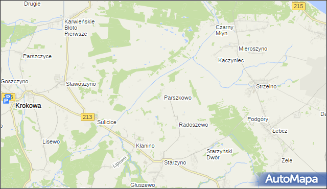 mapa Parszkowo, Parszkowo na mapie Targeo