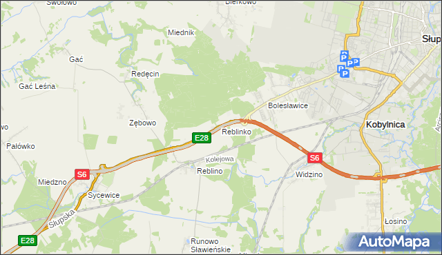 mapa Reblinko, Reblinko na mapie Targeo