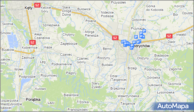 mapa Roczyny, Roczyny na mapie Targeo
