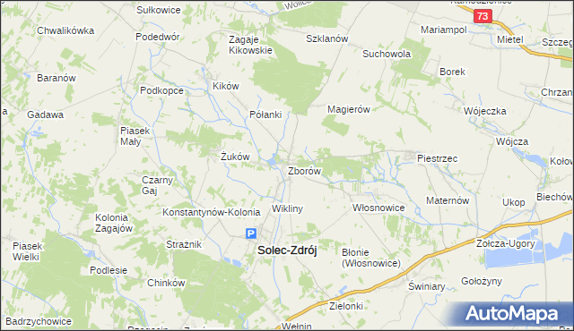 mapa Zborów gmina Solec-Zdrój, Zborów gmina Solec-Zdrój na mapie Targeo