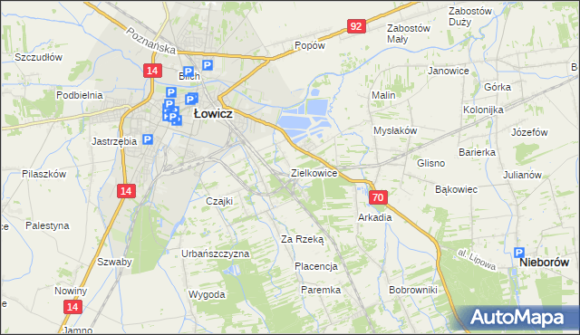 mapa Zielkowice, Zielkowice na mapie Targeo