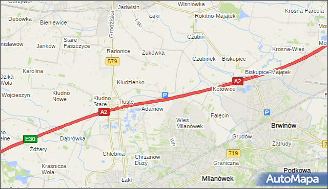 mapa Żuków gmina Grodzisk Mazowiecki, Żuków gmina Grodzisk Mazowiecki na mapie Targeo