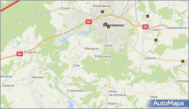 mapa Bożejowice, Bożejowice na mapie Targeo