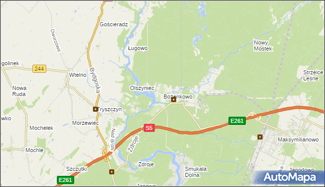 mapa Bożenkowo, Bożenkowo na mapie Targeo