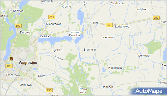 mapa Bracholin, Bracholin na mapie Targeo