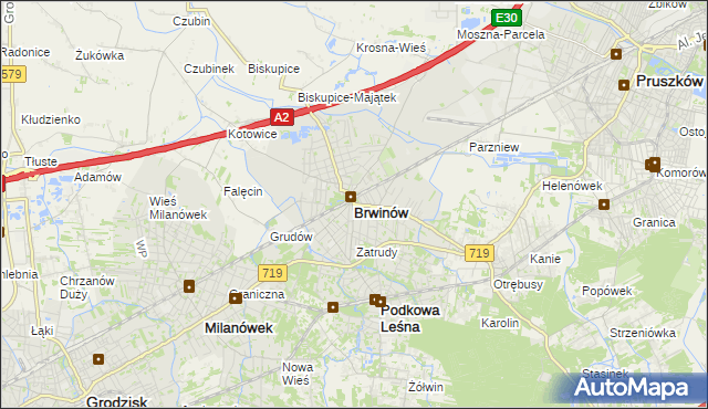 mapa Brwinów, Brwinów na mapie Targeo