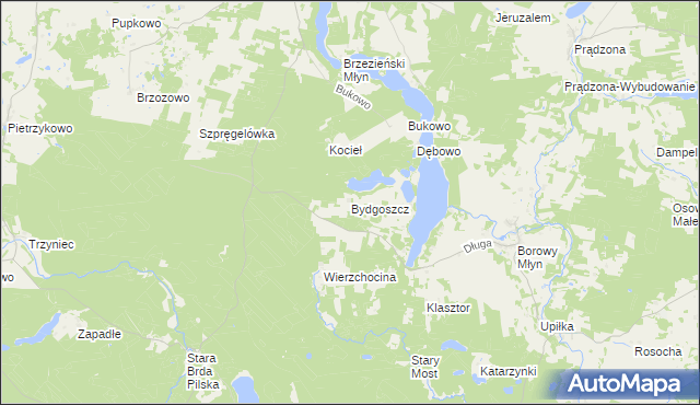 mapa Bydgoszcz gmina Lipnica, Bydgoszcz gmina Lipnica na mapie Targeo