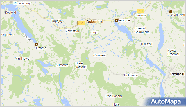mapa Cisówek gmina Dubeninki, Cisówek gmina Dubeninki na mapie Targeo