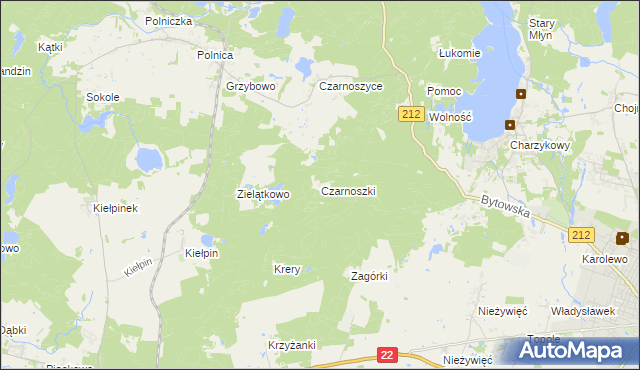 mapa Czarnoszki, Czarnoszki na mapie Targeo