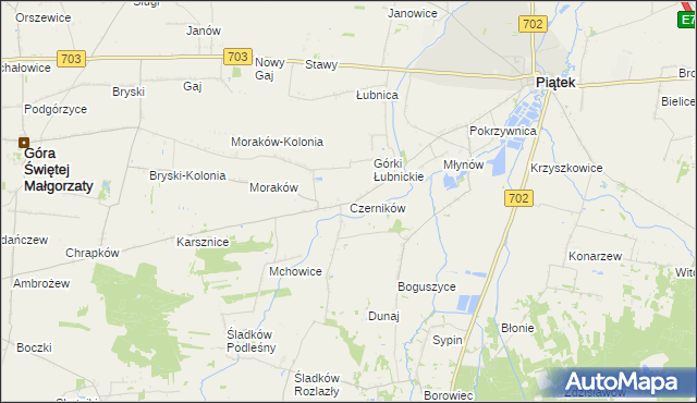 mapa Czerników gmina Piątek, Czerników gmina Piątek na mapie Targeo