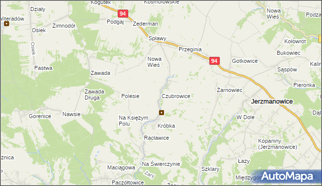 mapa Czubrowice, Czubrowice na mapie Targeo