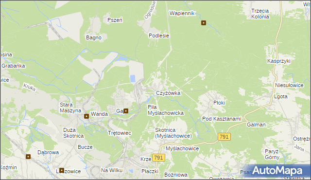 mapa Czyżówka gmina Trzebinia, Czyżówka gmina Trzebinia na mapie Targeo