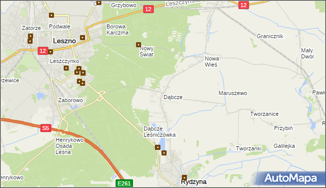 mapa Dąbcze, Dąbcze na mapie Targeo