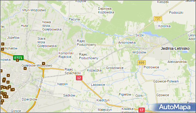 mapa Dawidów gmina Jedlnia-Letnisko, Dawidów gmina Jedlnia-Letnisko na mapie Targeo