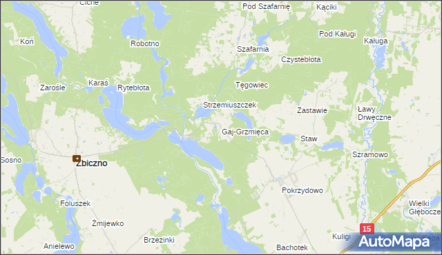 mapa Gaj-Grzmięca, Gaj-Grzmięca na mapie Targeo