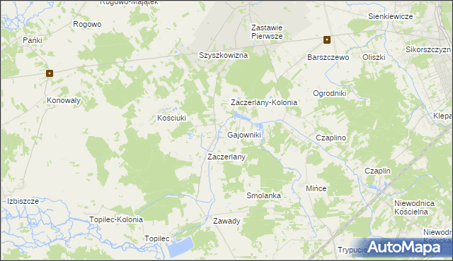 mapa Gajowniki, Gajowniki na mapie Targeo