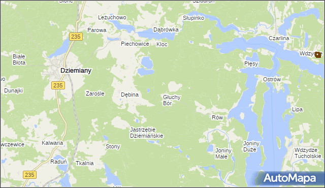 mapa Głuchy Bór, Głuchy Bór na mapie Targeo