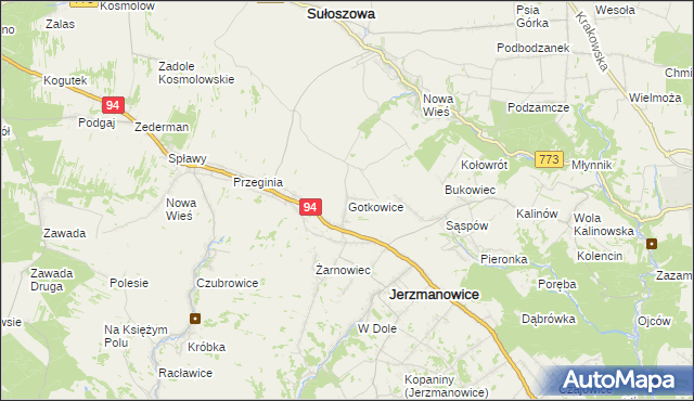 mapa Gotkowice, Gotkowice na mapie Targeo