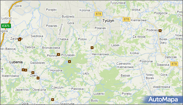 mapa Hermanowa, Hermanowa na mapie Targeo