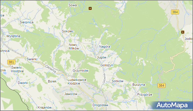 mapa Jugów, Jugów na mapie Targeo