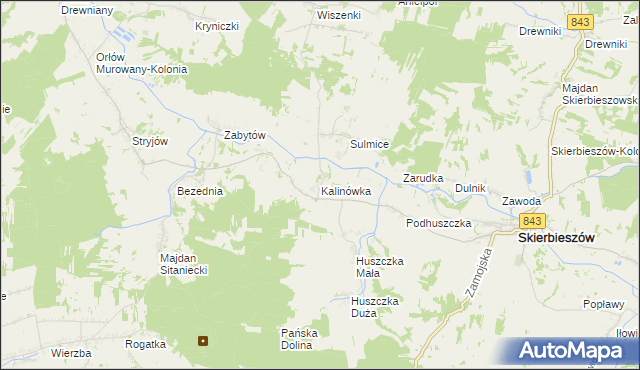 mapa Kalinówka gmina Skierbieszów, Kalinówka gmina Skierbieszów na mapie Targeo