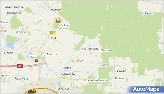 mapa Kamieniczne, Kamieniczne na mapie Targeo