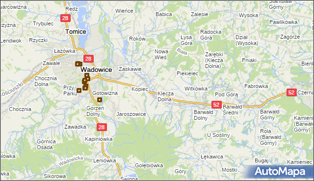 mapa Klecza Dolna, Klecza Dolna na mapie Targeo