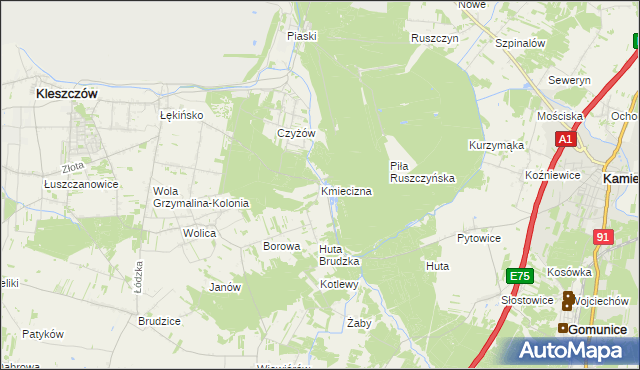 mapa Kmiecizna, Kmiecizna na mapie Targeo