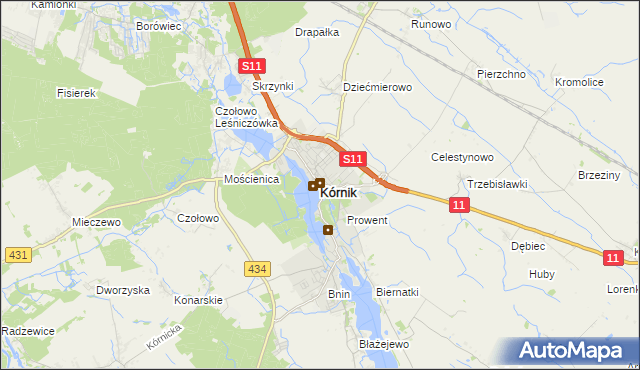 mapa Kórnik, Kórnik na mapie Targeo