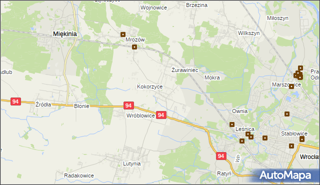mapa Krępice gmina Miękinia, Krępice gmina Miękinia na mapie Targeo