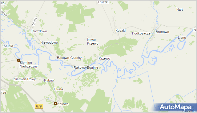 mapa Krzewo gmina Piątnica, Krzewo gmina Piątnica na mapie Targeo