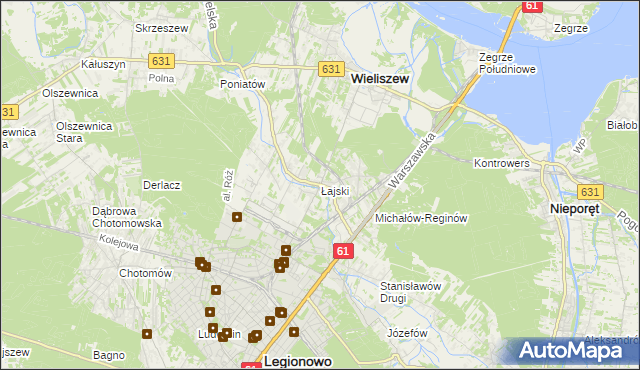 mapa Łajski, Łajski na mapie Targeo