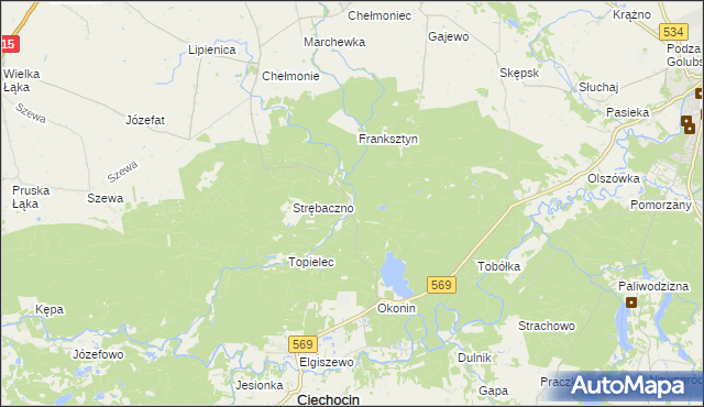 mapa Leśno gmina Ciechocin, Leśno gmina Ciechocin na mapie Targeo