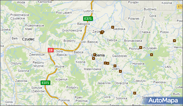 mapa Lubenia, Lubenia na mapie Targeo