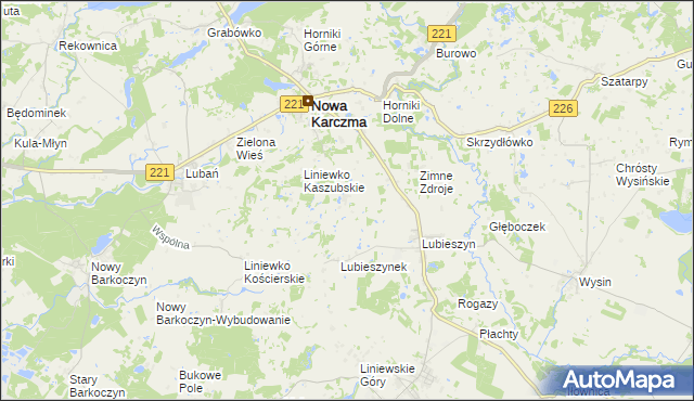 mapa Lubieszynek gmina Nowa Karczma, Lubieszynek gmina Nowa Karczma na mapie Targeo