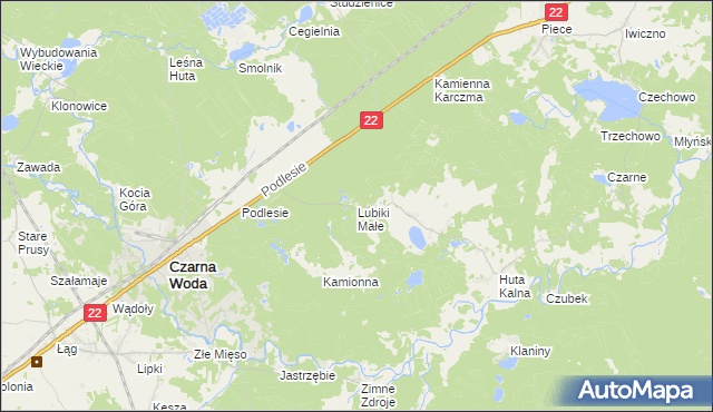 mapa Lubiki Małe, Lubiki Małe na mapie Targeo