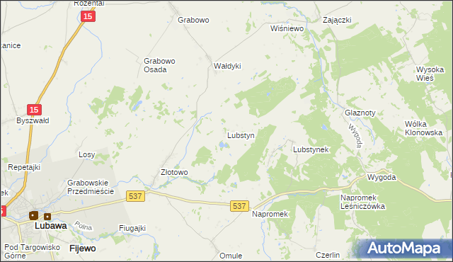 mapa Lubstyn, Lubstyn na mapie Targeo