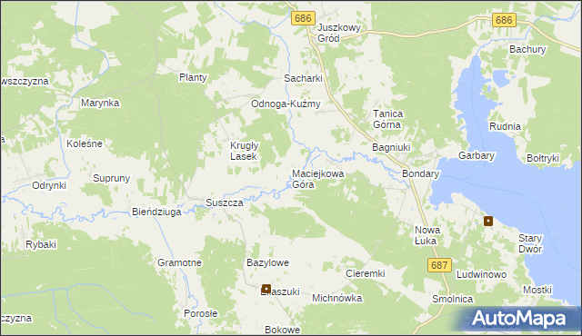 mapa Maciejkowa Góra, Maciejkowa Góra na mapie Targeo