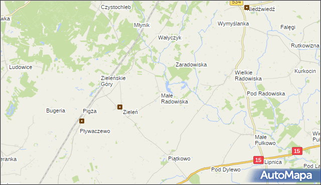 mapa Małe Radowiska, Małe Radowiska na mapie Targeo