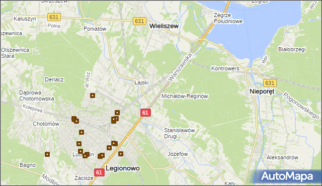 mapa Michałów-Reginów, Michałów-Reginów na mapie Targeo