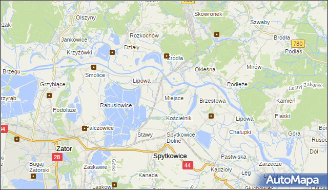 mapa Miejsce gmina Spytkowice, Miejsce gmina Spytkowice na mapie Targeo